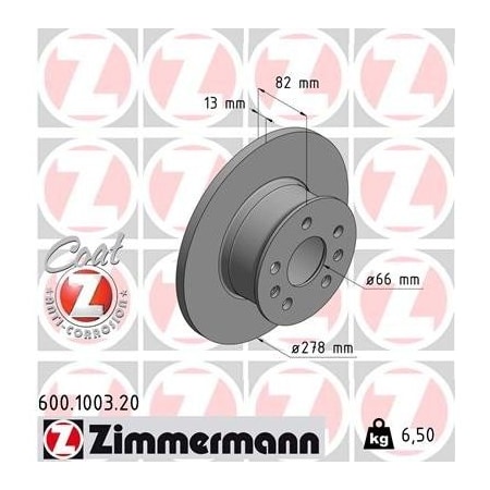 Zimmermann Brake Disc - Standard/Coated, 600100320 600100320